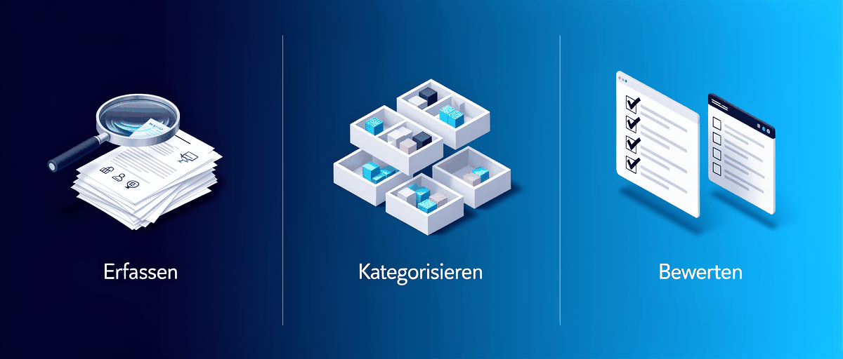 Drei-Schritte-Prozess: Erfassen, Kategorisieren, Bewerten
